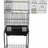 Small Animal YML | Yml 6894 3/8\" Bar Spacing Tall Villa Top Bird Cage With Stand, 18\" X 14\"/Small, Black