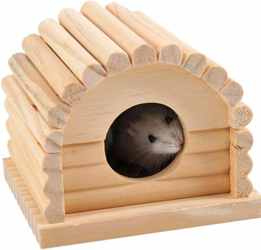 Small Animal GLOGLOW | Gloglow Hamster House, With Rosin Wooden Hamster House, Ferrets Sugar Gliders For Hamsters Birds