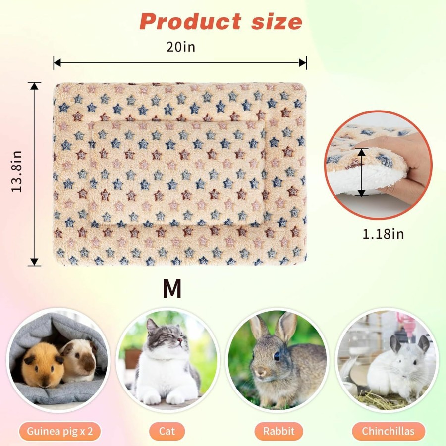 Small Animal Rypet | Rypet Small Animal Bed 2Pcs - Rabbit Bed House Winter Warm Fleece Sleep Pad For Squirrel Hedgehog Bunny Chinchilla And Other Small Animals, Random Color