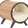 Small Animal Offex | Offex Home Tubular Pet Bed With Removable Zippered Cover For Living Room & Bedroom - Bamboo/Vanilla