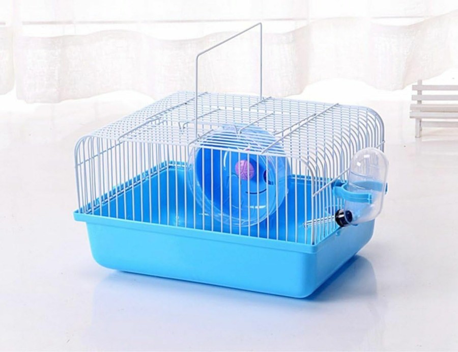 Small Animal Misyue | Misyue Hamster Cage Portable Carrier Hamster Carry Case Cage With Water Bottle&Wheels&Food Feeder Travemster Small Animals (Blue)