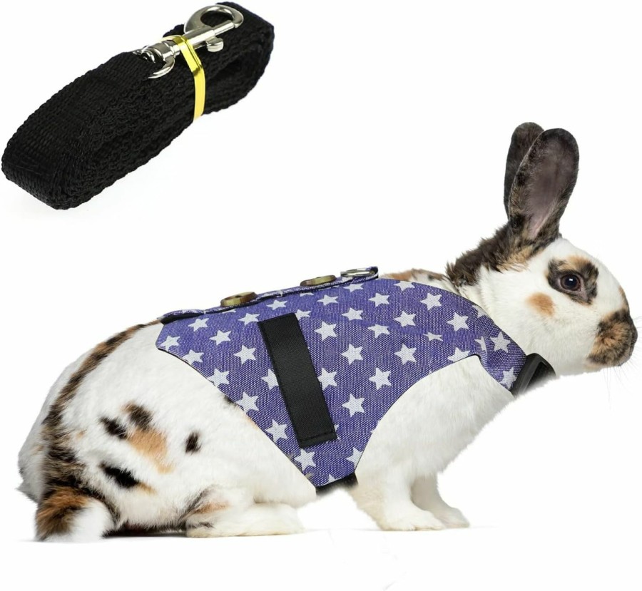 Small Animal Nuatpetin | Nuatpetin Cute Funny Rabbit Vest Harness And Leash Set, Soft Bunny Harness Formal Suit, Adjustable Heavy-Duty Buckle Strap Small Animal Clothes For Rabbit, Ferret, Guinea Pig, Kitten, Puppy