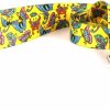 Small Animal Yellow Dog Design | Yellow Dog Design Butterflies On Yellow Ez-Grip Dog Leash With Comfort Handle 1\" Wide And 5' (60\") Long, Large