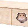 Small Animal tafit | Tafit Natural Wooden Hamster Hideout House, Small Animals Habitat Hut For Syrian Hamster, Dwarf Hamster, Gerbils, Hedgehogs, Rats, Mice, Lemmings, Small Pets (1-Room)