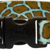 Small Animal Yellow Dog Design | Yellow Dog Design Giraffe Teal Dog Collar 1\" Wide And Fits Neck 18 To 28\", Large