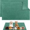 Small Animal Guintray-bo | 2 Pack Guinea Pig Bedding Cage Liners,24\" X 16\" Washable Pet Mat For Rabbit, Guinea Pig, Chinchilla,Dog,Cat. Guinea Pig Pee Pads Reusable Absorbent Guinea Pig Fleece Cage Liners Pet Pee Pads (Green)