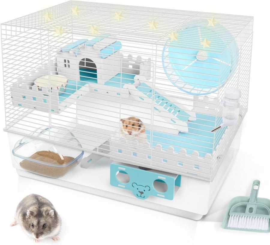 Small Animal BUCATSTATE | Bucatstate Hamster Cages And Habitats Small Animal Cage With Accessories Rat, Mouse Basic Cage For Syrian Hamster Gerbils