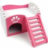 Small Animal Litewoo | Litewoo Colorful Hamster House, Wooden Cute Hut With Ladder Platform For Hamster Gerbil Mouse Rat Reptile