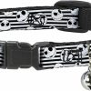 Small Animal Buckle-Down | Buckle-Down Breakaway Cat Collar - Jack Expressions/Stripe White/Black - 1/2\" Wide - Fits 6-9\" Neck - Small