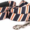 Small Animal Yellow Dog Design | Yellow Dog Design Team Spirit Navy, Orange White Dog Leash-With Comfort Handle-Small/Medium-3/4 5' X 60\"