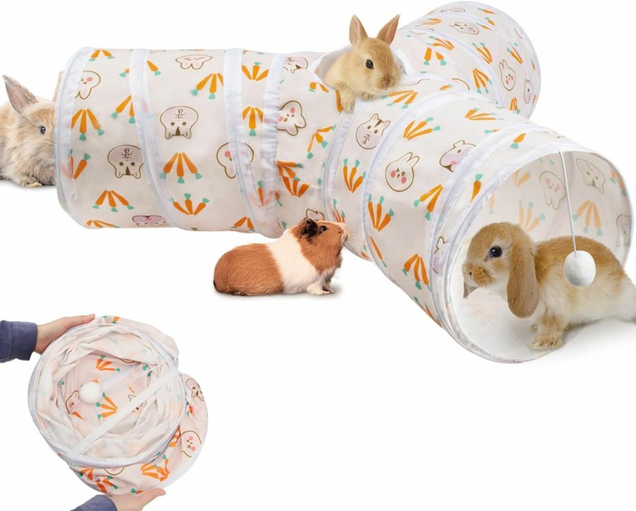 Small Animal YUEPET | Yuepet Bunny Tunnels 3 Way Play Tubes Collapsible Rabbits Toys Small Animal Hideout For Rabbits Bunny Guinea Pigs Chinchilla Sugar Glider