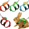 Small Animal XPAPOV | 4 Sets Adjustable Bunny Rabbit Harness And Leash Set Small Pet Cute Vest Harness Leash Ferret Harness Guinea Pig Harness Ferret Leash With Decorations For Bunny Kitten Puppy, Small Pets