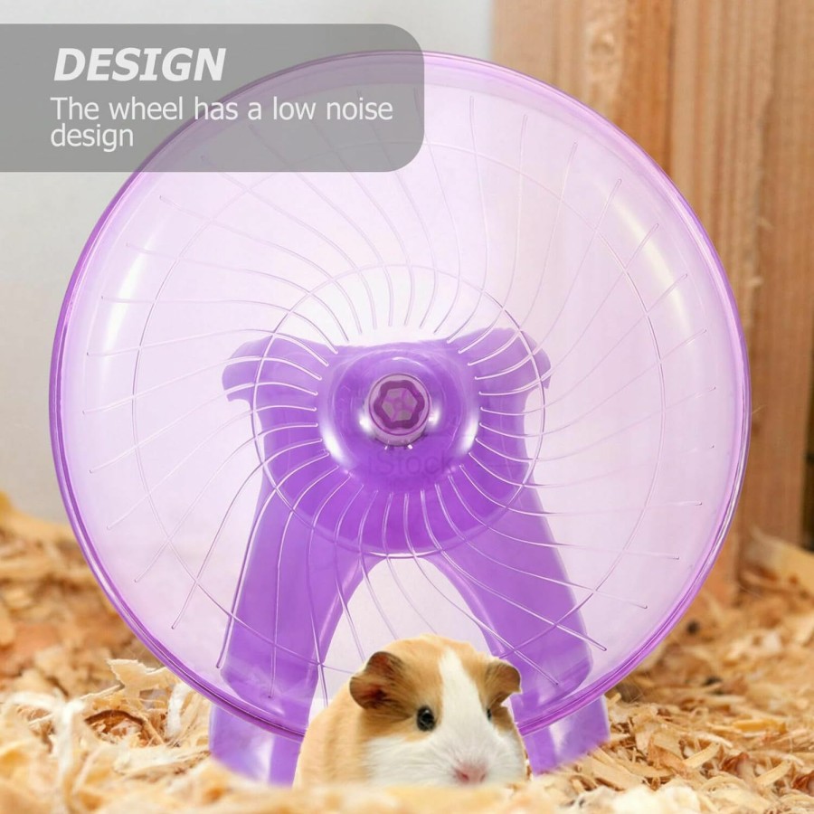 Small Animal POPETPOP | Hamster Wheels Hamster Flying Saucer Silent Running Exercise Wheel Plastic Rat Running Jogging Gerbil Cage Toy For Dwarf Hamster Mouse Hedgehog Chinchilla Light Green