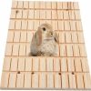 Small Animal Hypeety | Hypeety Rabbit Wood Foot Pad Toy Small Animals Bunny Chinchilla Guinea Pig Rabbit Totoro Scratch Cage Supplies Safe Non-Toxic Pine Wood Board Chew Toy Mat Bed