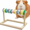 Small Animal Dnoifne | Hamster Chewing Toy, Colorful Guinea Pig Calcium Stone With Wooden Support, Rat Cage Accessories, Cage Toys For Cockatiel Parakeet Budgies Rat Hamster Chinchilla Rabbit Bunny African Grey(1 Pack)