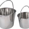 Small Animal Pro Select | Pro Select Stainless Steel Pet Pail, 1-Quart Size Heavy Duty Flat Sided Pail Great For Providing Water In Pet Kennels