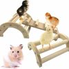 Small Animal CooShou | Cooshou Chicken Perch Chicken Toys Chicken Roosting Bar Chick Jungle Gym Wooden Arch Bridge Platform Stand Ladder 3In1 Climbing Ramp Toys For Chick Hamsters Gerbils Mice Rodent And Small Animals