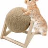 Small Animal BNOSDM | Bnosdm Rabbit Scratch Toy Wooden Natural Sisal Rope Rabbit Scratching Toy Ball Bunny Scratcher With Ball For Rabbits Bunnies Ferrets Kittens Small Animals (Small)