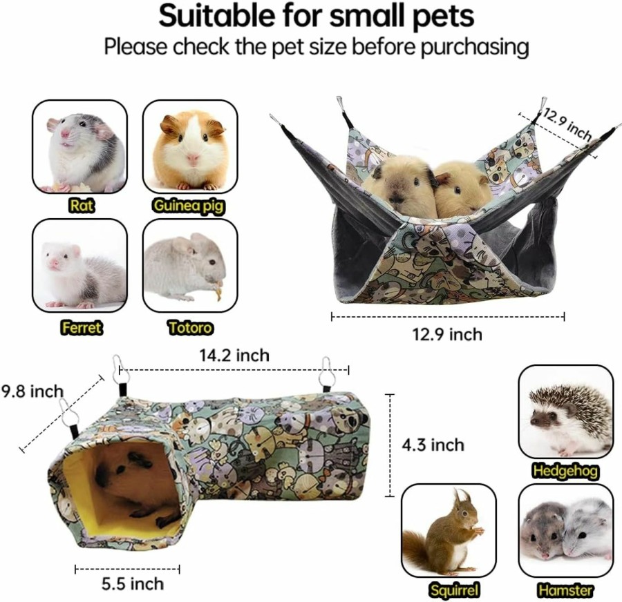 Small Animal LEFTSTARER | Leftstarer Guinea Pig Rat Corner Tunnel & Tubes Ferret Bunkbed Hammock, Guinea Pig Hideout For Hedgehog Piggy Hamster Hide, Small Animal Pet Toys And Cage Accessories (3.Corner Tunnel)