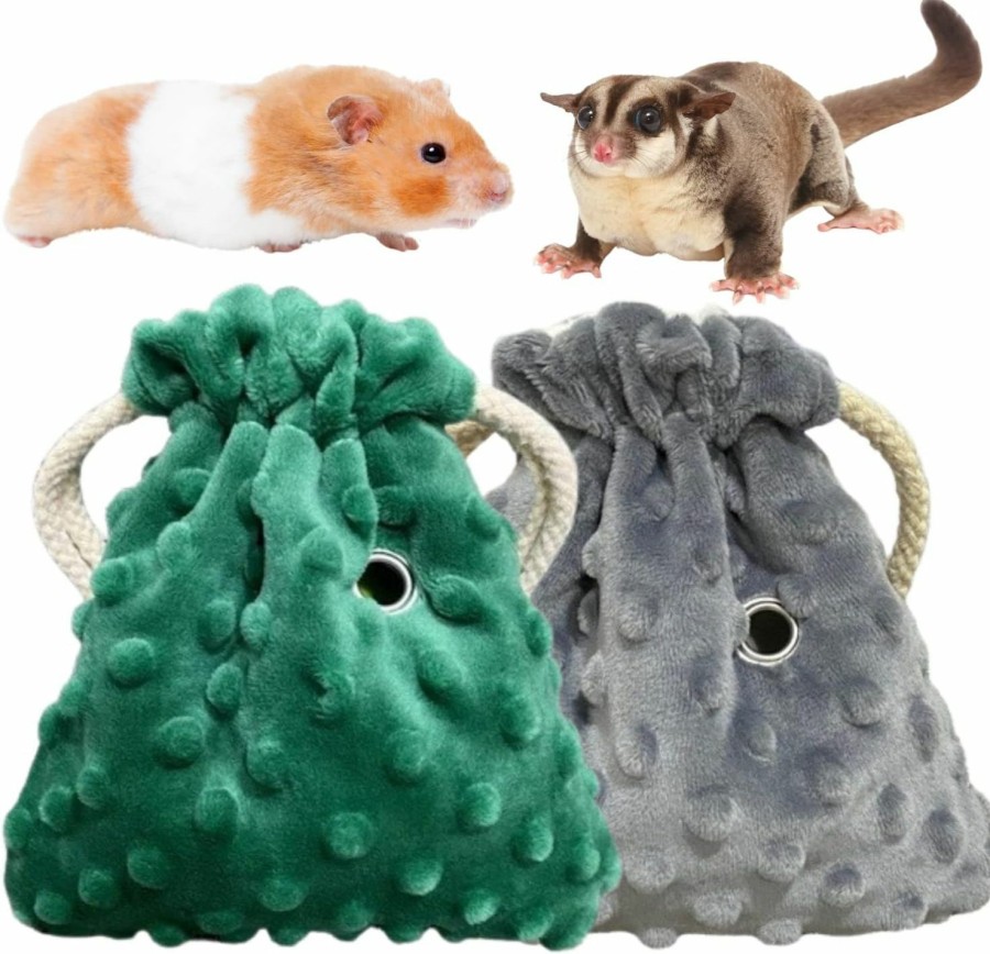 Small Animal WCDJOMOP | 2 Pack Sugar Glider Bonding Pouch - Soft Sleeping Pouch With Breathable Vent & Drawstring Portable Travel Bag Small Animal Carrier For Sugar Glider Squirrel Hamster Rats Hedgehog Bird Parrot (2 Pack)