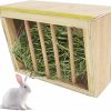 Small Animal kathson | Kathson Rabbit Hay Feeder Rack Wooden Food Feeding Manger Bunny Grass Holder Small Animals Less Wasted Food Dispenser For Rabbits Guinea Pig Chinchilla Hamster