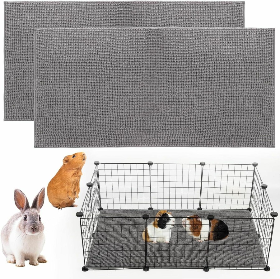 Small Animal MEWTOGO | Mewtogo 24'' X 16'' Washable Guinea Pig Fleece Cage Liners, 2 Pcs Reusable & Non-Slip Guinea Pig Pee Pads, Soft Small Pet Bedding Mats For Rabbits Hamsters Ferrets Other Pets