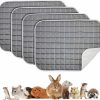 Small Animal BNOSDM | Bnosdm 4 Pack Guinea Pig Cage Liners Washable Mats Reusable Guinea Pig Pee Pads Waterproof Absorbent Bedding Liner For Hamsters Rats Bunny Rabbits Small Animals (Gray Plaid)