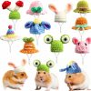 Small Animal Kajaia | Kajaia 10 Pcs Hamster Hat Small Animals Cute Tiny Hat Mini Hand Knitted Hats For Snakes Pets Bearded Dragon Guinea Pig Bunny Costume Accessories Easter Holiday Parties(Fresh Style)