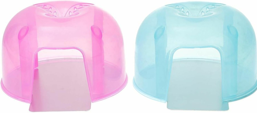 Small Animal POPETPOP | Popetpop Chinchilla Cooling House - 2Pcs Hamster Hideout Summer Cooling Mini Hut Hamster Cool Plastic Small Animal House Hamster Cage Accessories For Hamster Chinchilla (Random Color)