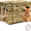 Small Animal BWOGUE | Bwogue Extra Large Grass House For Rabbits,Hand Crafted Natural Grass Hideaway Foldable Bed Hut With Openings Playhouse For Bunny Guinea Pig Chinchilla Ferret For Play And Sleep