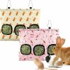 Small Animal Bissap | Bissap 2Pcs Rabbit Hay Feeder Bag, 2 Holes Hanging Hay Feeder Guinea Pig Hay Bag For Rabbits Bunny Chinchillas Hamsters Rats And Other Small Pets Small Animal - S (Pink & Beige)