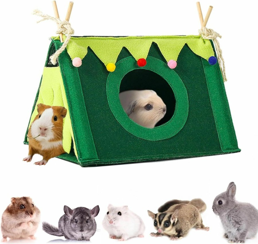 Small Animal Uni-unzeit | Guinea Pig Forest Hideaway Tent Small Animals Fleece Hideout Hamster Corner Hammock House Pet Habitat Bed Rabbits Nest Toy Cage Accessories For Chinchillas Ferrets Hedgehogs Glider Rats Bunny