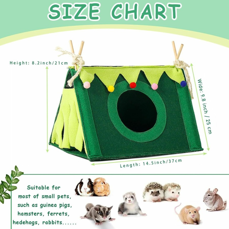 Small Animal Uni-unzeit | Guinea Pig Forest Hideaway Tent Small Animals Fleece Hideout Hamster Corner Hammock House Pet Habitat Bed Rabbits Nest Toy Cage Accessories For Chinchillas Ferrets Hedgehogs Glider Rats Bunny