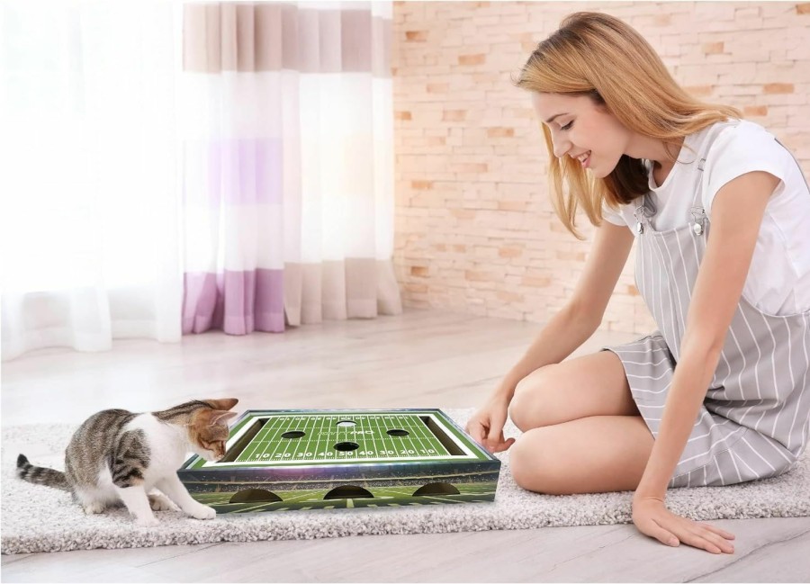 Small Animal Pets First | Pets First Ncaa Florida State Seminoles Cat Scratcher Box, Game Day Cat Toy, Ncaa Football Field Designed Cat Scratcher And Lounge, Stimulating Cat Game