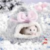 Small Animal JONS NTY | Jons Nty 6.5\" 5.9\" 5.1\" Hamster Hideout, Bed, House, Hides, Habitat, For Small Animal To Sleep, Cage Accessory & Decor (Bell Style, Medium)