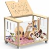 Small Animal TWOCA | Twoca Hamster Cage,Wooden Hamster Cage,Acrylic Hamster Cage,Hand-Carved Hamster Cage,Suitable For Hamster/Chinchilla/Rabbit/Chicks/Guinea Pig (Log Color)