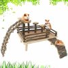 Small Animal VolksRose | Volksrose Wooden Hamster Playground Platform, Hamster Climbing Toy, Natural Living Climb System, Small Animals Activity Set With Ladder Food Bowl Ramp Bridge For Mouse Gerbil Rat Chinchilla