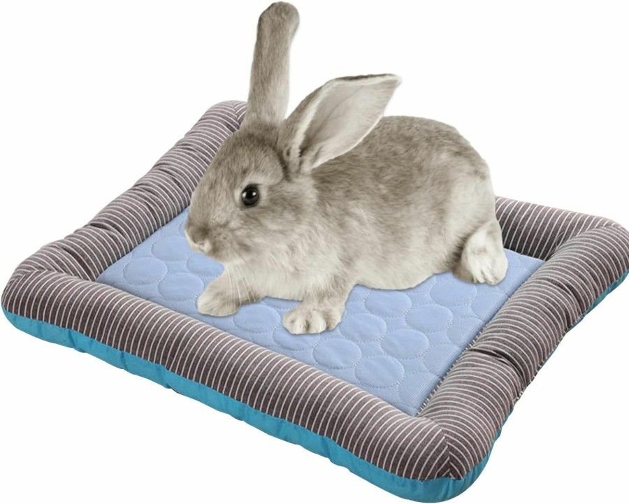 Small Animal PINVNBY | Pinvnby Rabbit Bed Cooling Pad, 16.9\" L*12.9\" W Bunny Self Bed Mat, Ice Silk Summer Pet Cooling Sleeping Pad, Portable Cage Liner Washable For Bunnies Guinea Pigs Chinchillas Hedgehog Ferrets