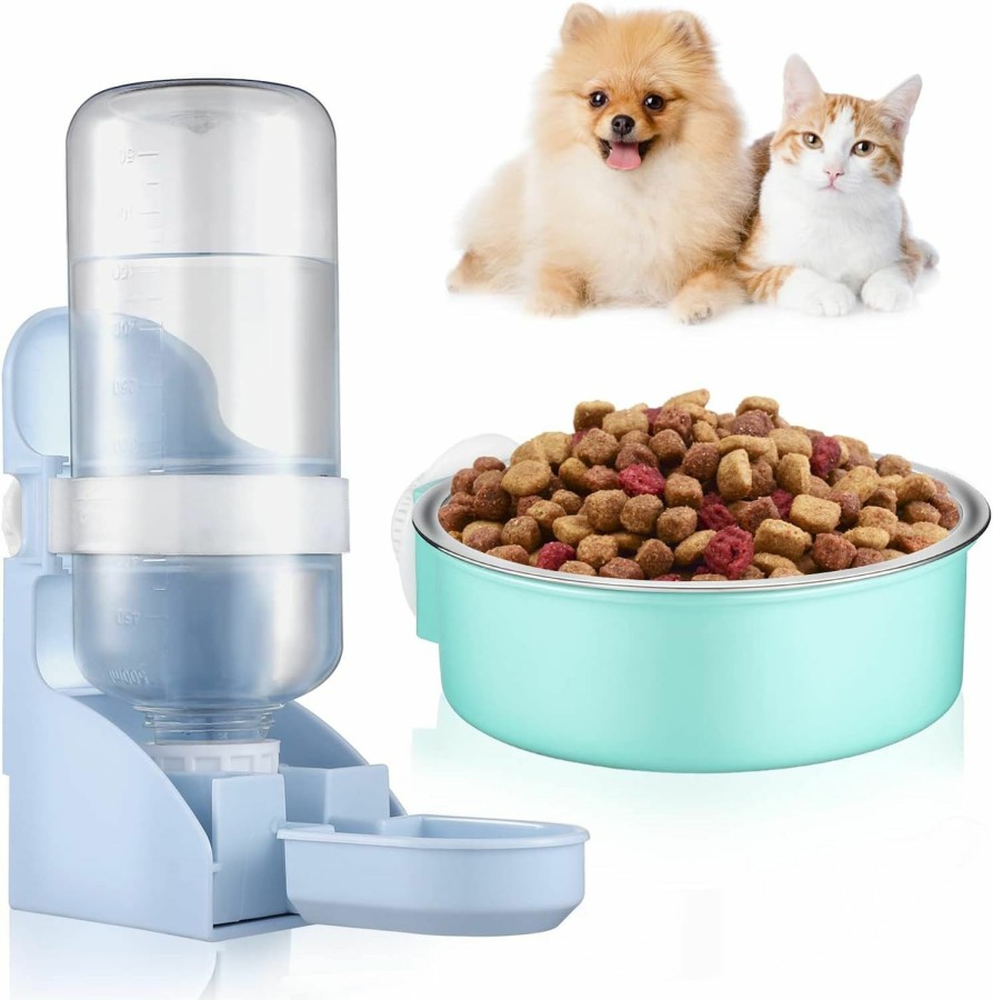 Small Animal balacoo | Balacoo Water Bottle For Guinea Pig - Rabbit Water Bottle No Drip- Pet Crate Water Bottle With Food Bowl,Hanging Water Fountain Automatic Dispenser For Bunny Chinchilla Guinea Pig Hedgehog