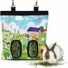 Small Animal PACKSTAR | Rabbit Hay Feeder Bag,Rabbit Hay Feeder,Bunny Hay Bag,2 Holes Large Capacity 600D Rpet Hay Hanging Feeder Storage For Rabbit,Guinea Pig, Chinchilla