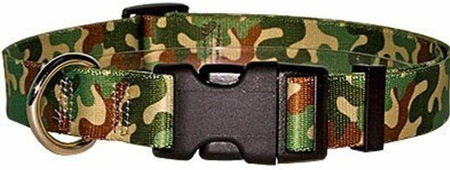 Small Animal Yellow Dog Design | Yellow Dog Design Camo Red Dog Collar 3/4\" Wide And Fits Neck 10 To 14\", Small