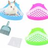 Small Animal Lucky Interests | Lucky Interests 3 Pcs Triangle Rabbit Litter Tray, Guinea Pig Training Corner Small Animal Toilet Potty Chinchilla Potty Box With Mini Broom & Dustpan, Disposable Cage Liner For Hamster Ferret Bunny