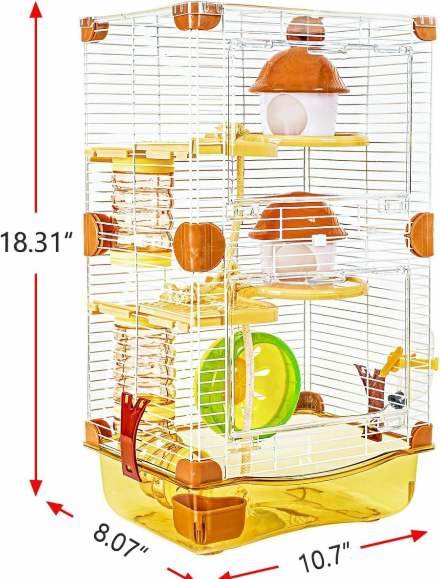 Small Animal YIBOPET | Yibopet Hamster Cage Small Animal Cage 3 Layers Transparent Cage Size：10.6\"(W) X8.1(L) X18.3 (H) Suitable For Hamsters Up To 3.5 Inch In Length