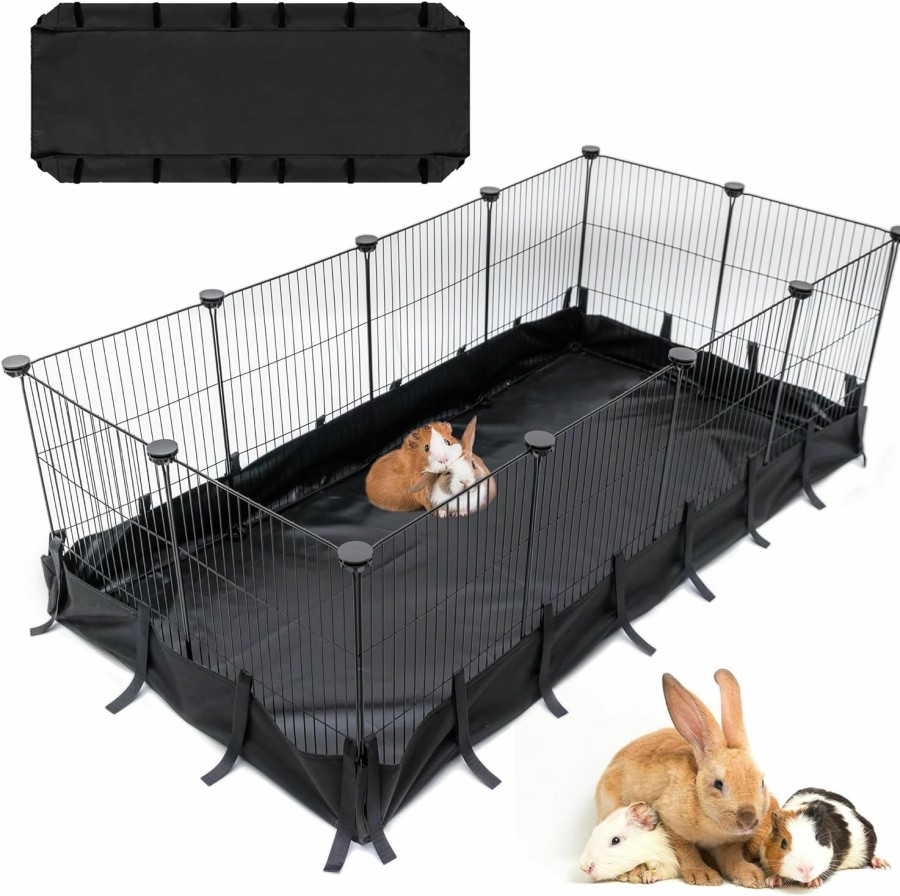 Small Animal PAWNISAW | Pawnisaw Guinea Pig Cage With Liner, Small Animal Cage House For Rat Rabbit Chinchilla Puppy Hamster Hedgehog, Pet Habitat Fence Playpen With Waterproof Pvc Liner Indoor & Outdoor, 48X24X15.7 Inch