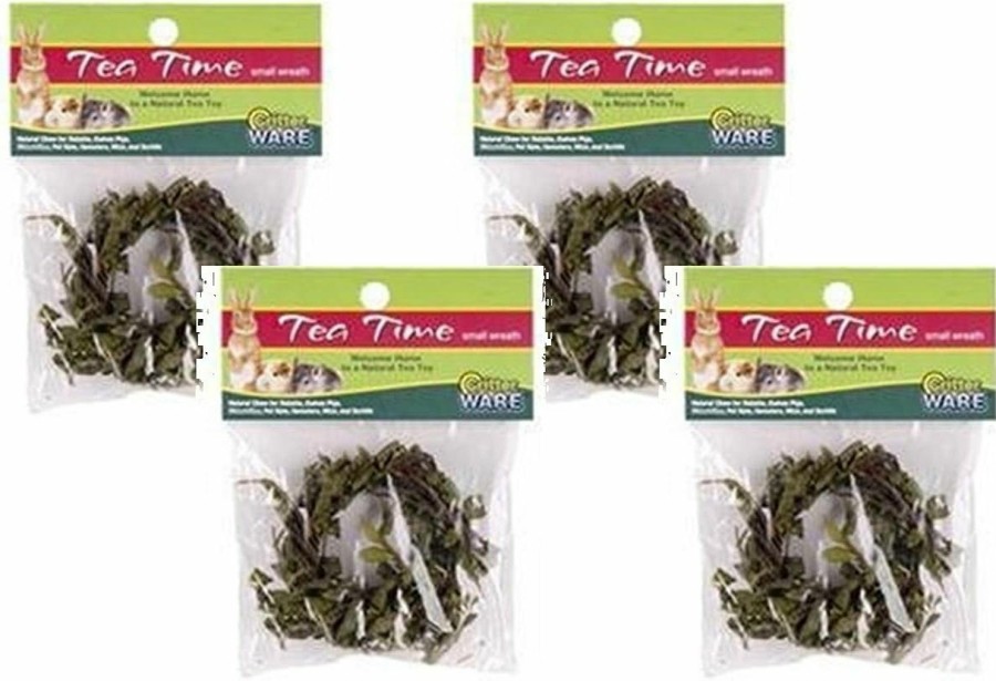 Small Animal Ware Manufacturing | (4 Pack) Ware Tea Time Wreath Natural Chew For Animals, Small