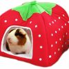 Small Animal FLAdorepet | Fladorepet Rabbit Guinea Pig Hamster House Bed Cute Small Animal Pet Winter Warm Squirrel Hedgehog Chinchilla House Cage Nest Hamster Accessories (9X9X10 Inch (Pack Of 1), A-Red)