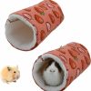 Small Animal Knchy | Knchy 2 Pack Hamster Hanging Tunnel Tube, Plush Hamster Hideout House Cave Soft Warm Hammock Sleeping Bed Nest, Washable Cozy Small Animal Pet Tunnels Cage Accessories For Dwarf Mouse Mice Gerbils