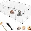 Small Animal kathson | Kathson Plastic Pet Playpen,Portable Bunny Fence,Small Animals Diy Metal Enclosure Pen Cage Yard Outdoor & Indoor For Small Rabbit Cat Guinea Pig Hedgehogs Rat(12 Panels/13.8 X 17.7 Inches)