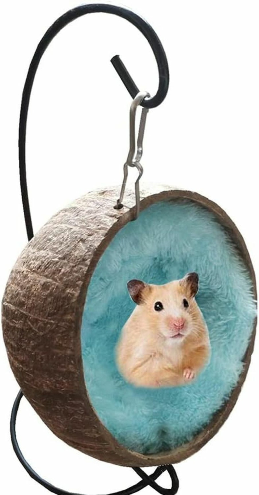 Small Animal Generic | Coconut Hamster Hideout Bed House Hide Toys Hamster Hammock With Warm Pad Small Animal Cage Accessories Guinea Pig Hideout