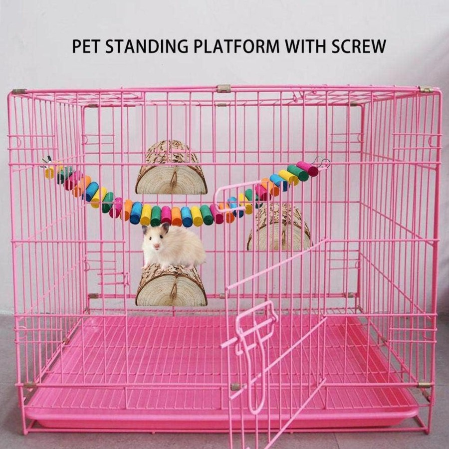 Small Animal zjchao | Wood Platform, Long Wooden Hamster Mouse Small Animals Platform, Standing Perch Pet Toys For Mouse, Chinchilla, Rat, Gerbil And Dwarf Hamster